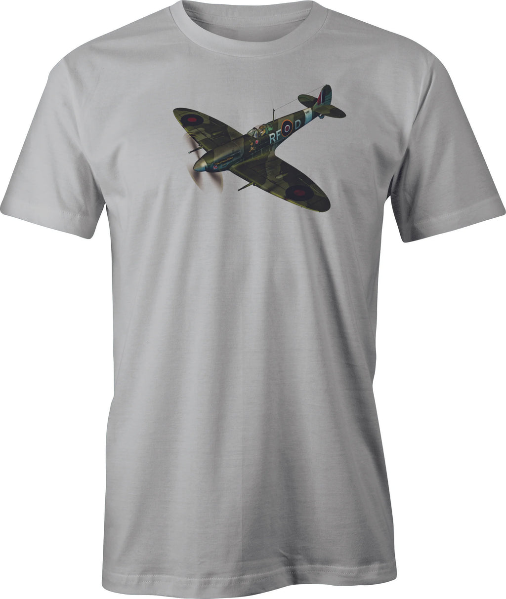 Diving Spitfire Color image printed on men's T shirt