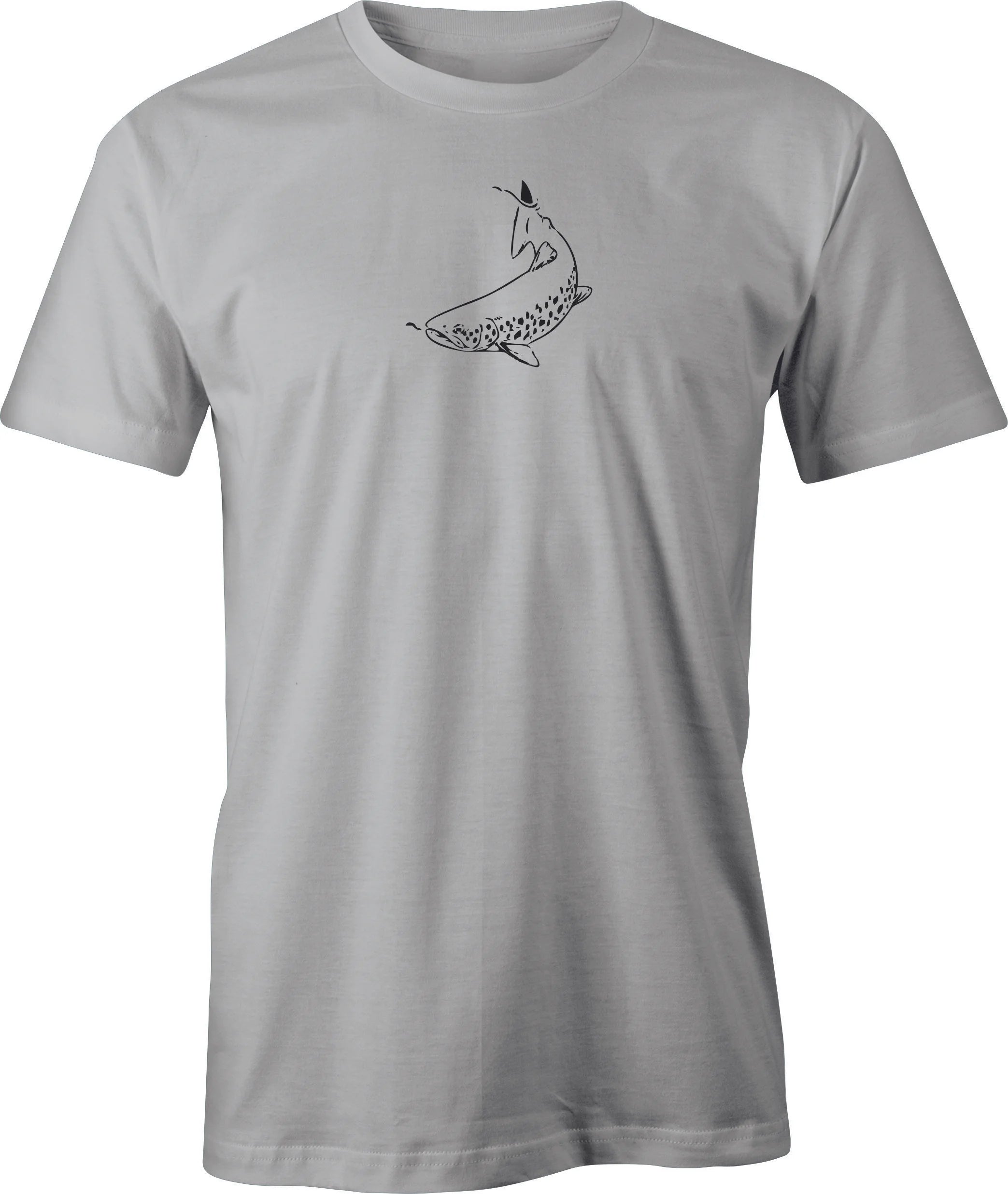 Swimming Trout drawing printed on Men's T shirt