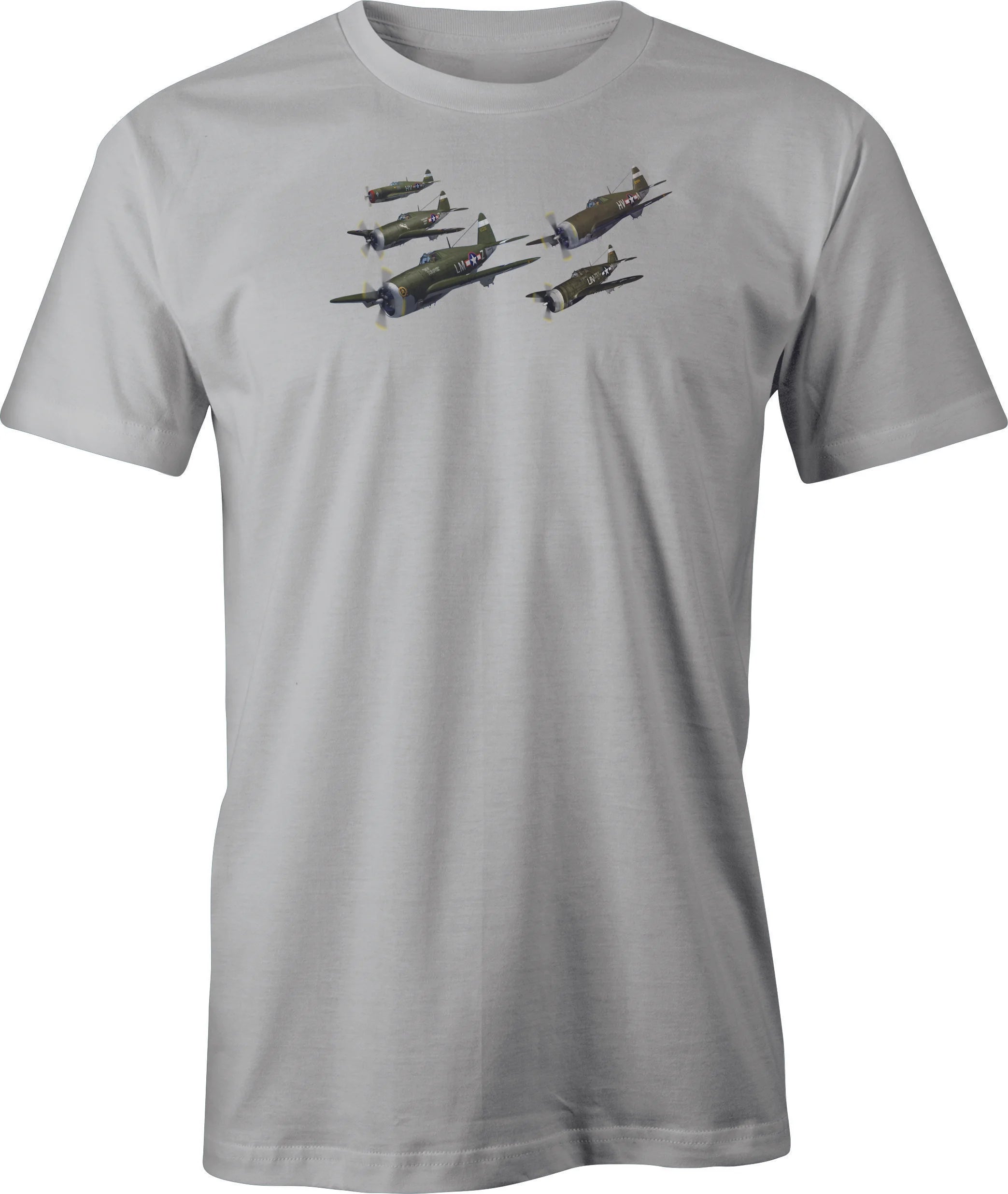 Flight of P 47's Color Image printed on Men's T shirt