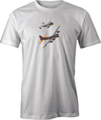 B17 Flying Fortress & B25 Mitchell Flying Formation Image printed Men's T shirt. Free Shipping