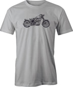 Harley drawing Printed on Men's T shirt.  Free Shipping