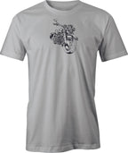 Classic Parked Harley Drawing printed on Men's T shirt