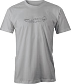 ME 109 Line Drawing printed on men's T shirt
