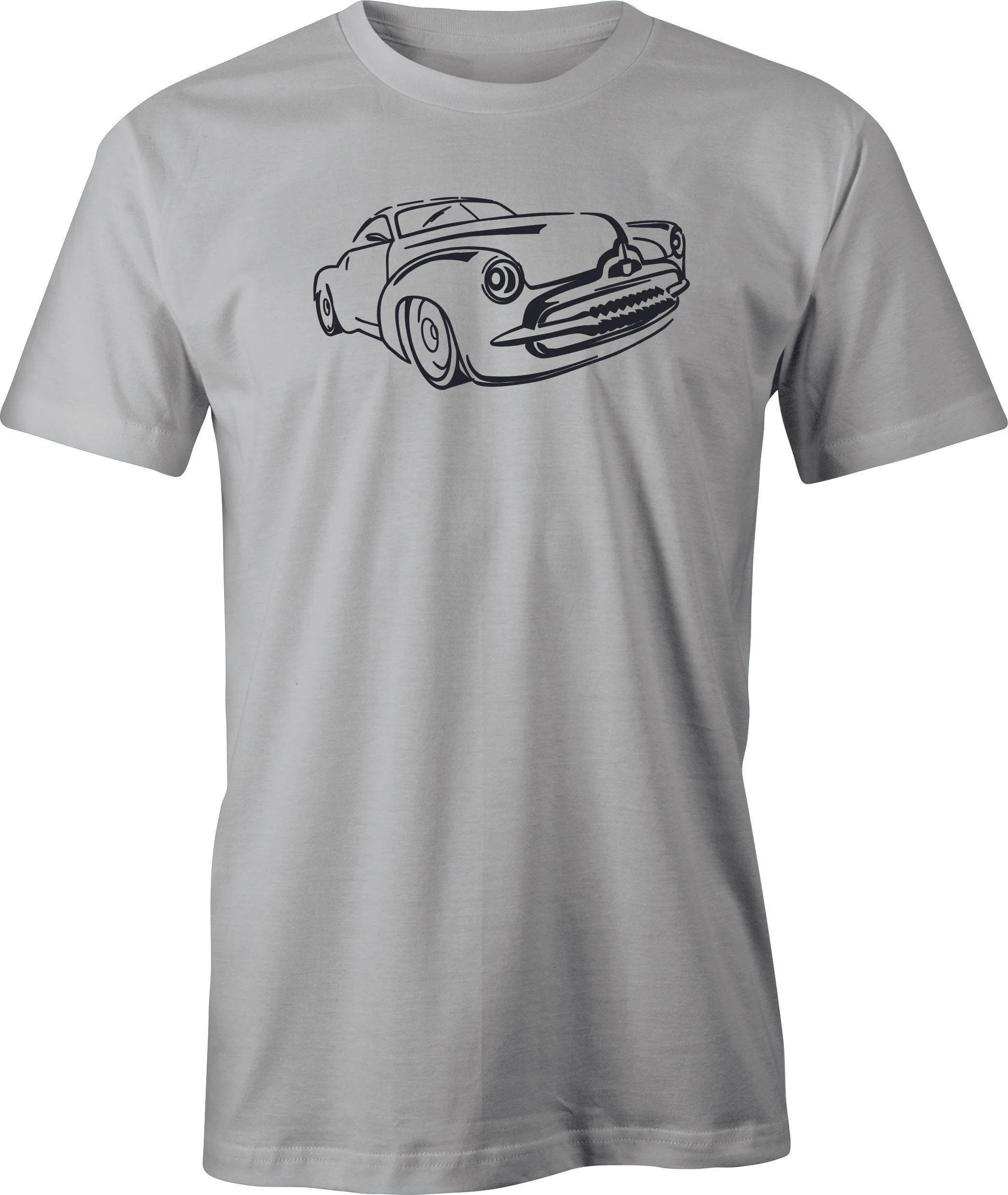 50's Custom Car, Hot Rod Drawing printed on Men's T shirt.  Free Shipping