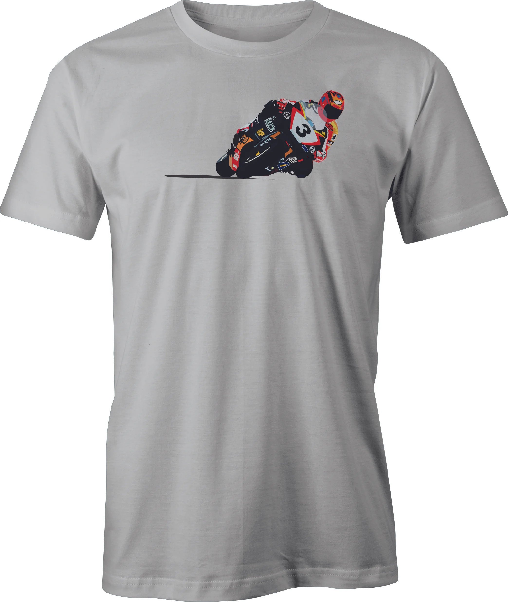 Race Track Motorcycle Drawing printed on Men's T shirt