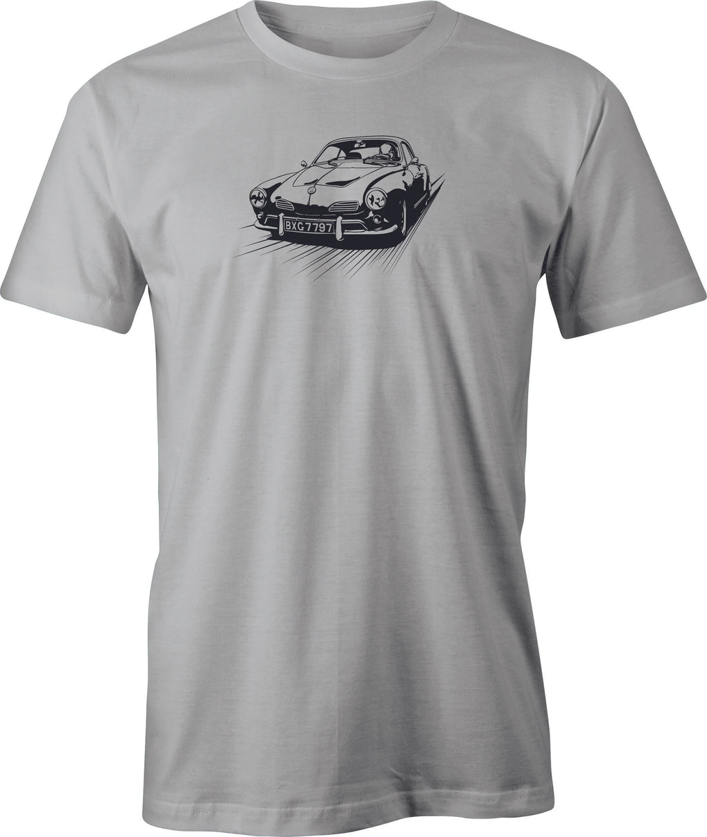 VW Karmen Ghia Racer Drawing printed on Men's T shirt. Free Shipping.