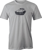 VW Karmen Ghia Racer Drawing printed on Men's T shirt. Free Shipping.