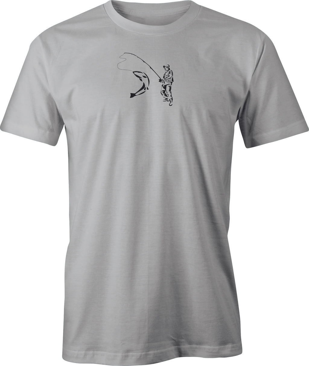 Hooked on Trout drawing printed on Men's T shirt