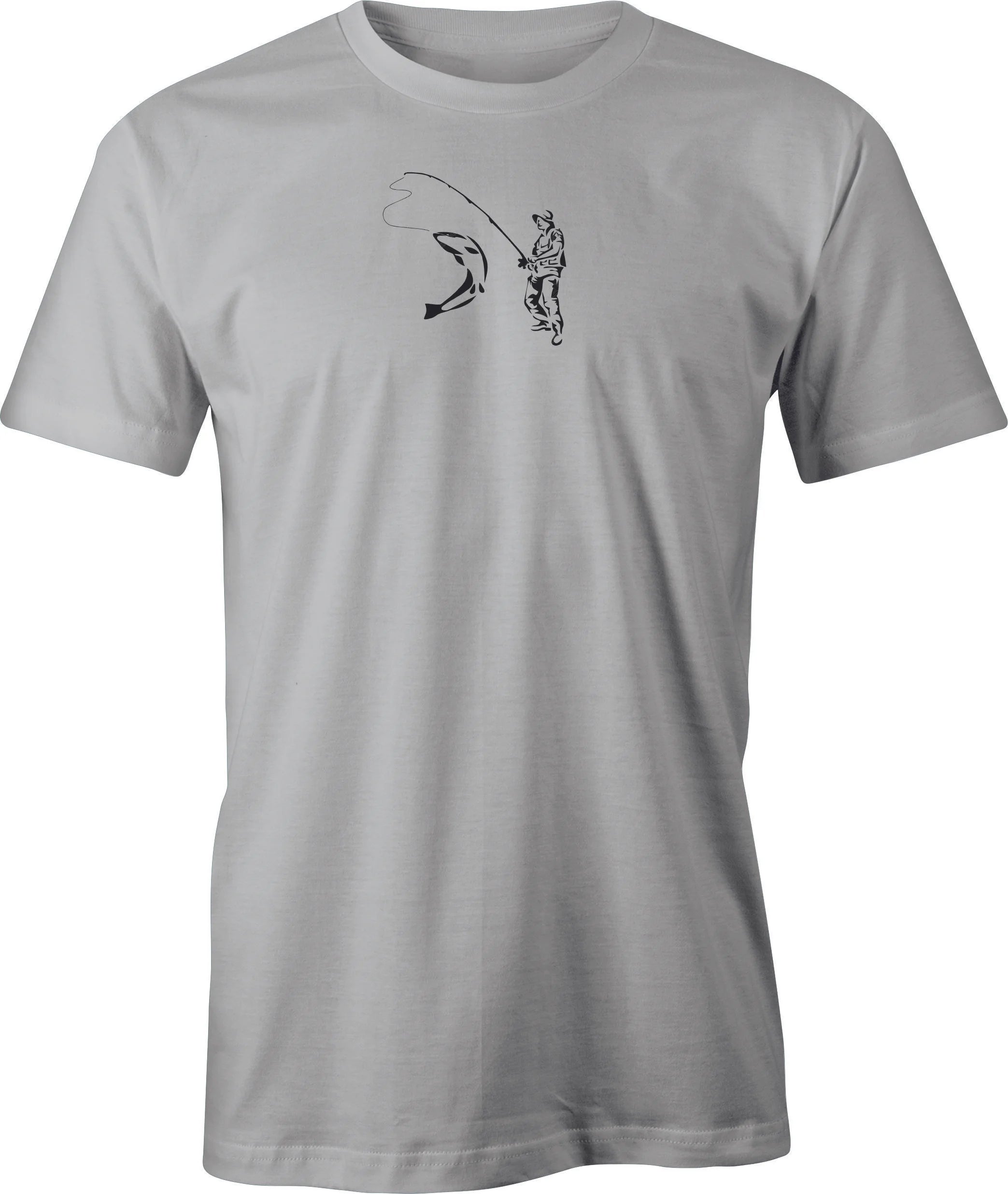 Hooked on Trout drawing printed on Men's T shirt