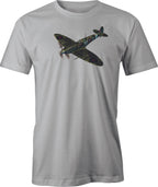 Diving Spitfire Color image printed on men's T shirt