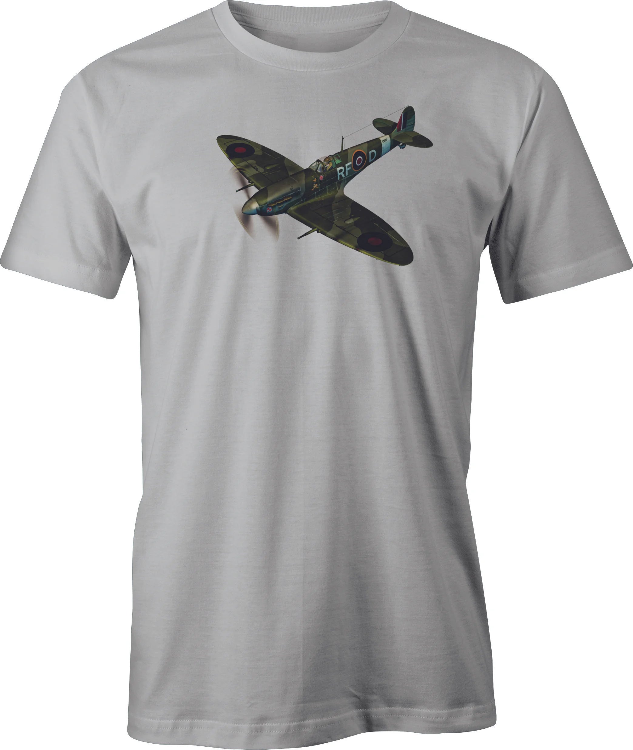 Diving Spitfire Color image printed on men's T shirt