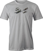 Flight of P 47's Color Image printed on Men's T shirt