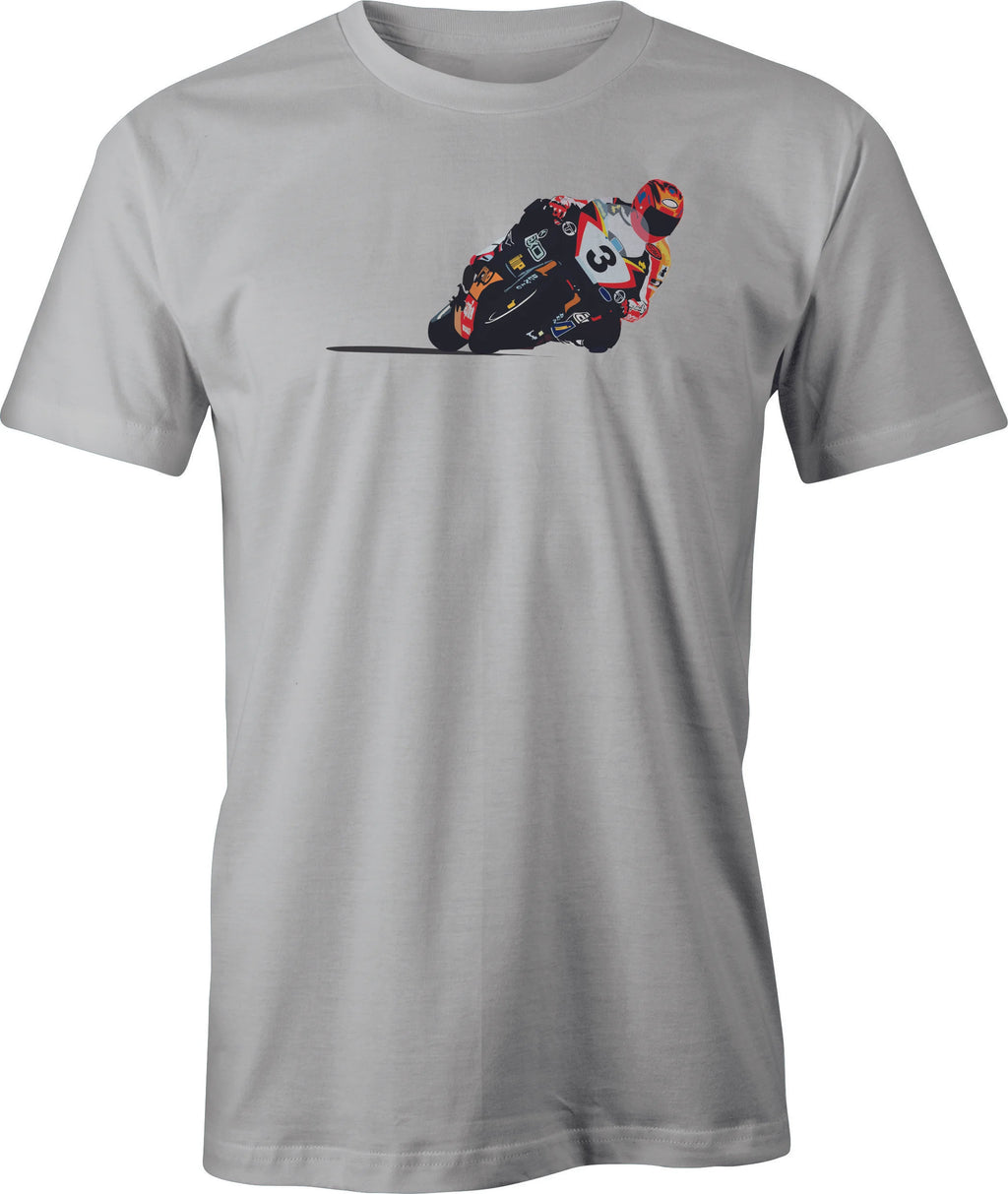 Race Track Motorcycle Drawing printed on Men's T shirt