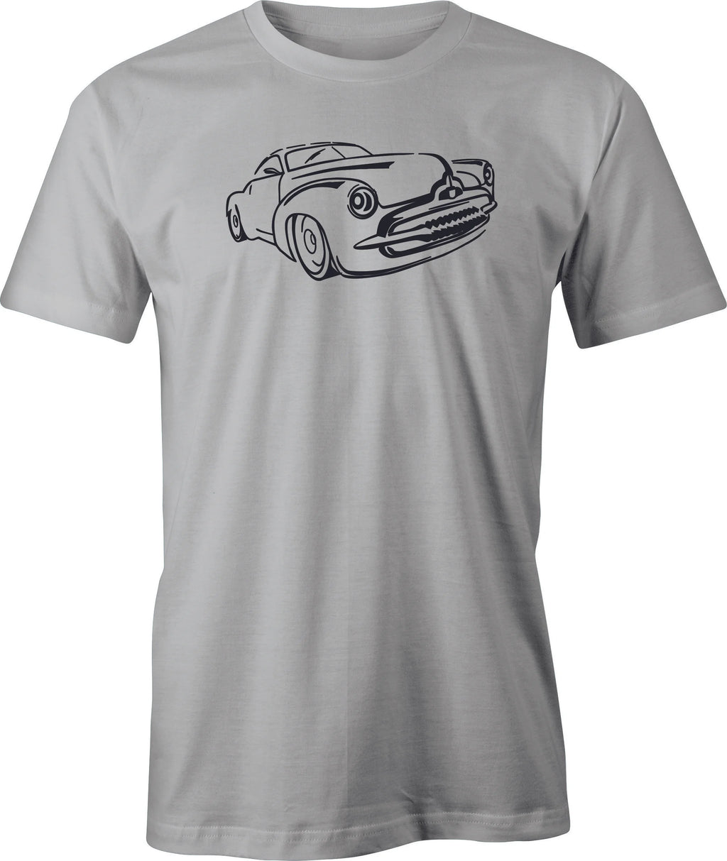 50's Custom Car, Hot Rod Drawing printed on Men's T shirt.  Free Shipping