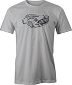 50's Custom Car, Hot Rod Drawing printed on Men's T shirt.  Free Shipping