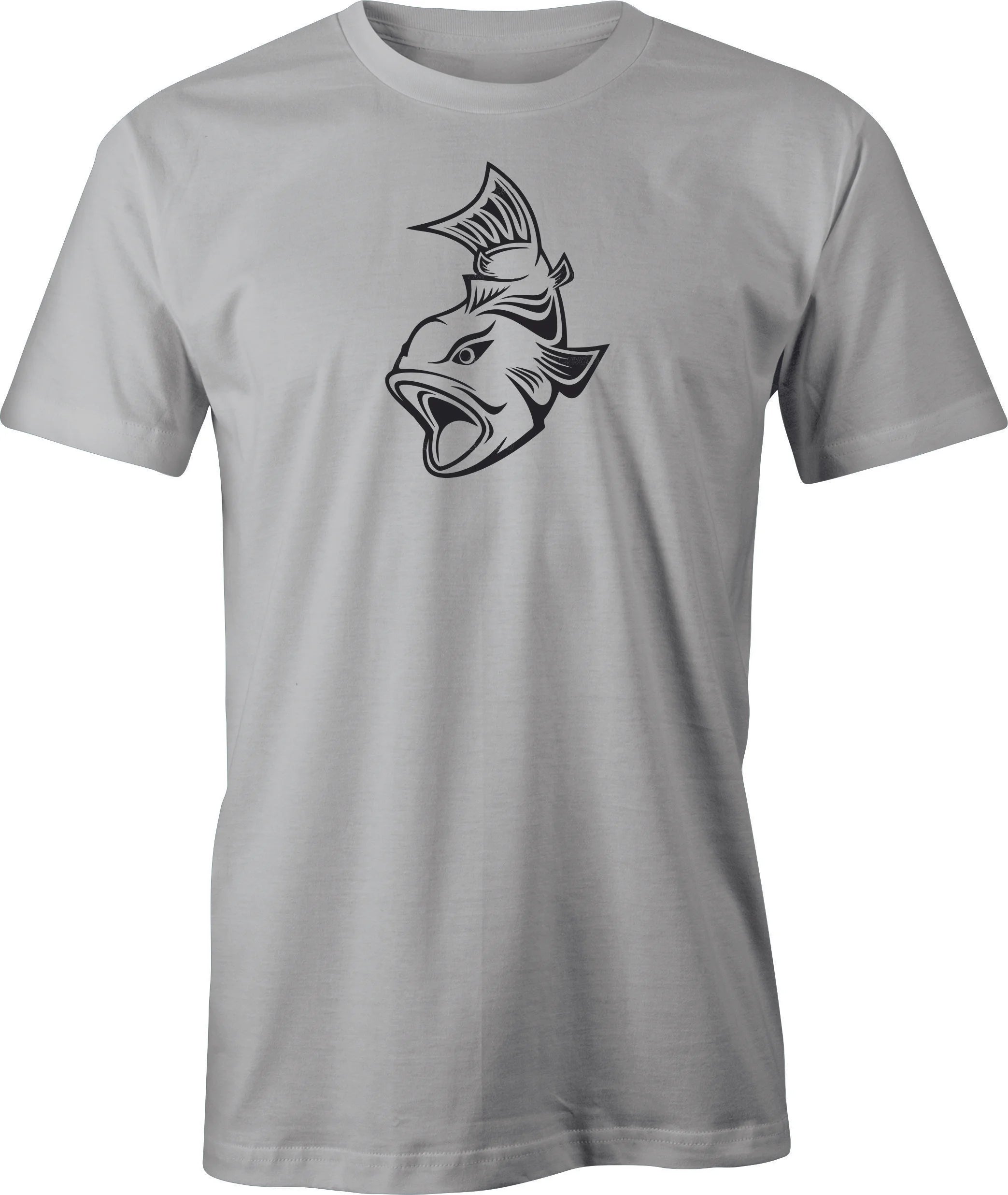 Attack Fish Drawing printed on Men's T shirt