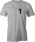 Fly Fisherman drawing printed on Men's T shirt