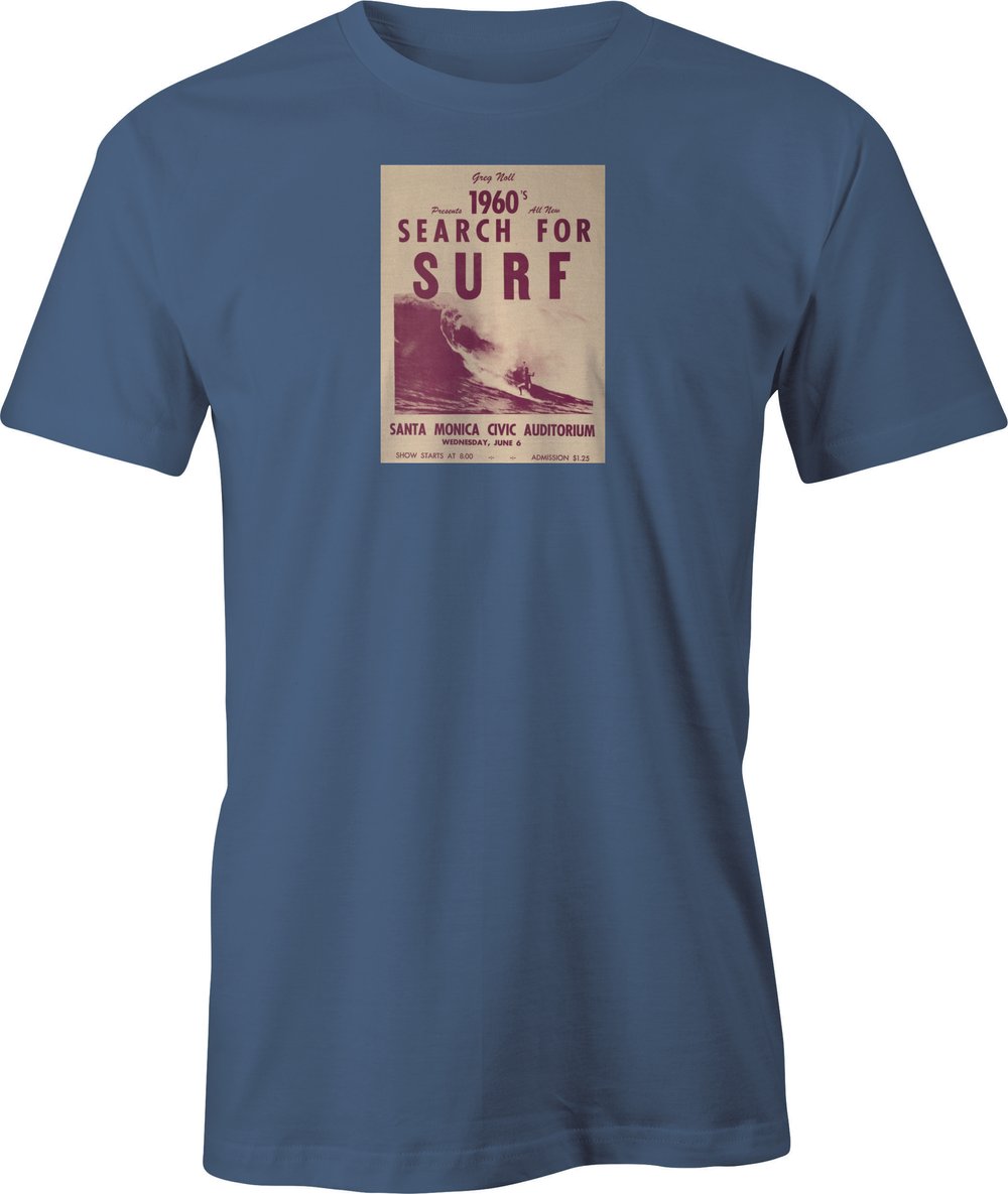 Vintage 1960 Surf Greg Noll Surf film poster printed on T shirt