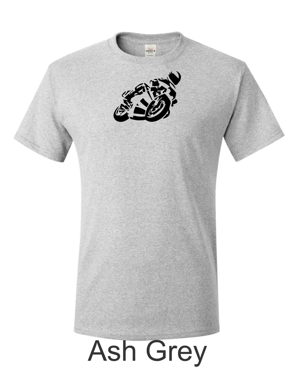 Track bike drawing printed on mens shirt. Great for the road race guy.