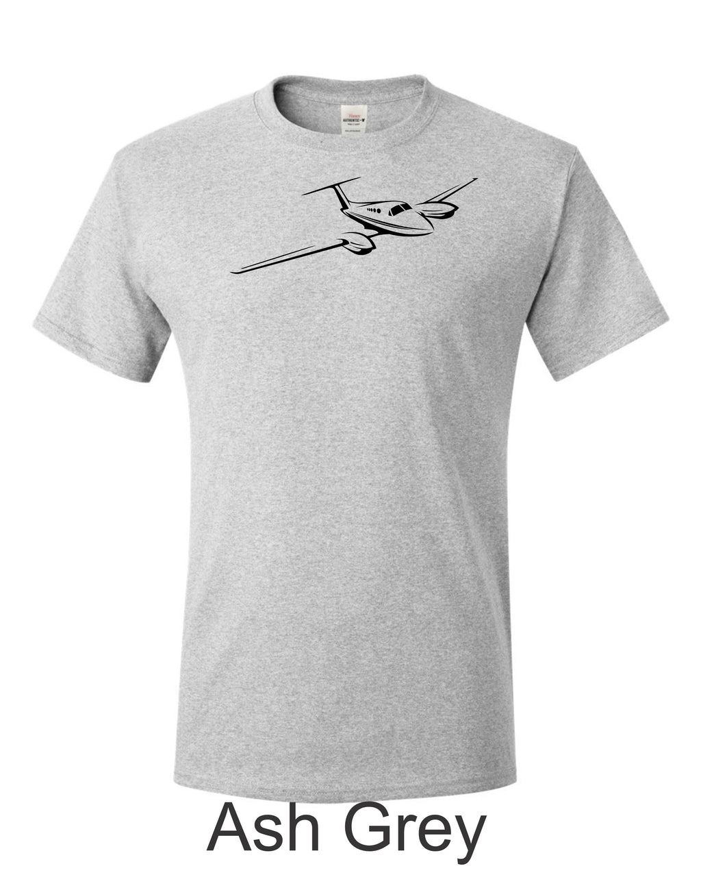 Piper Twin airplane drawing printed on men's shirt. Free Shipping
