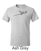 Piper Twin airplane drawing printed on men's shirt. Free Shipping
