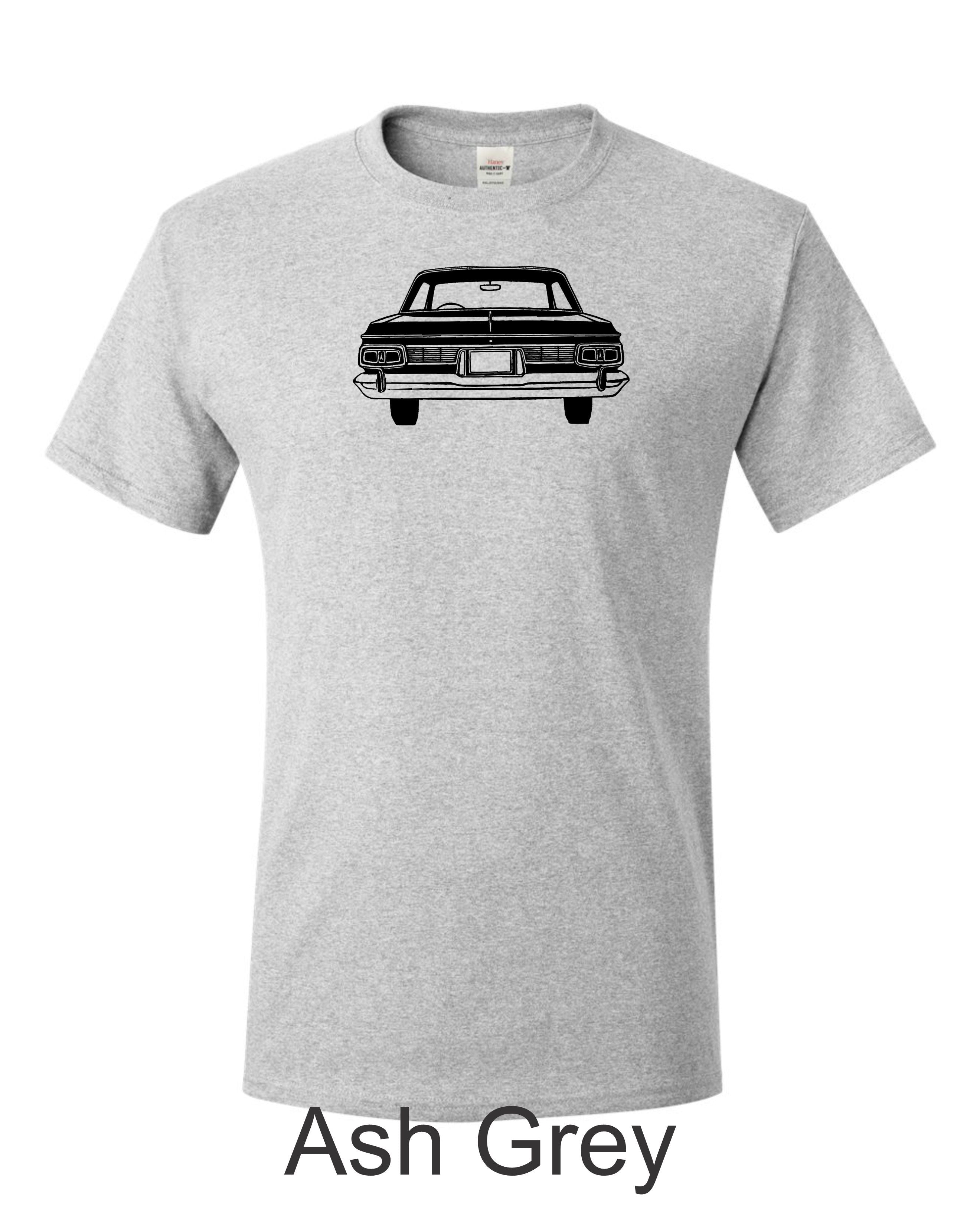 60"s Plymouth drawing printed on mens shirt. Gift of MOPAR guy. Free shipping.