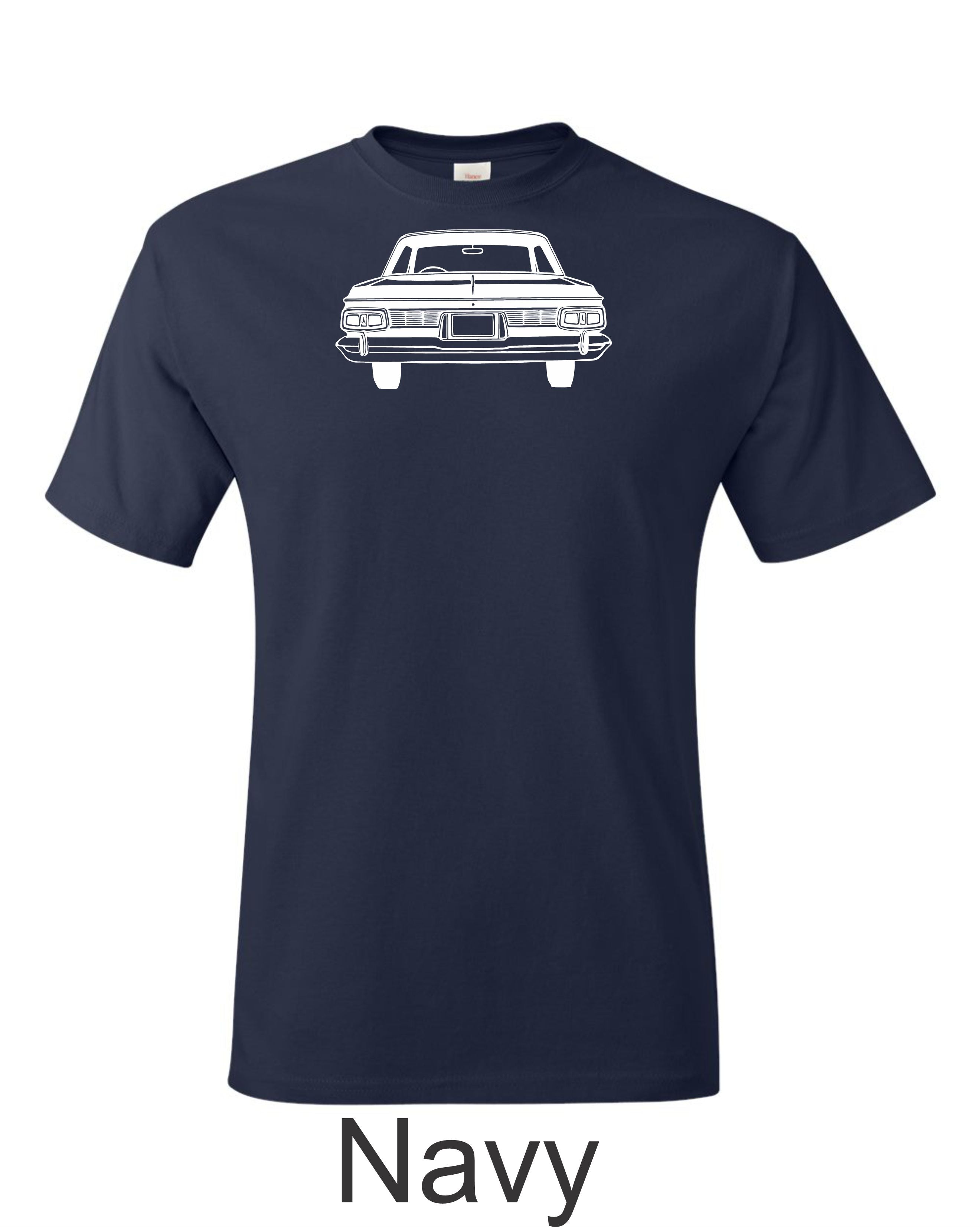 60"s Plymouth drawing printed on mens shirt. Gift of MOPAR guy. Free shipping.