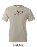 Piper Twin airplane drawing printed on men's shirt. Free Shipping