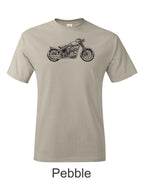 Harley with Springer forks printed on men's shirt. Classic Harley gift.