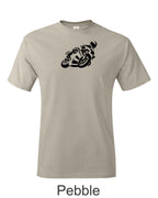 Track bike drawing printed on mens shirt. Great for the road race guy.