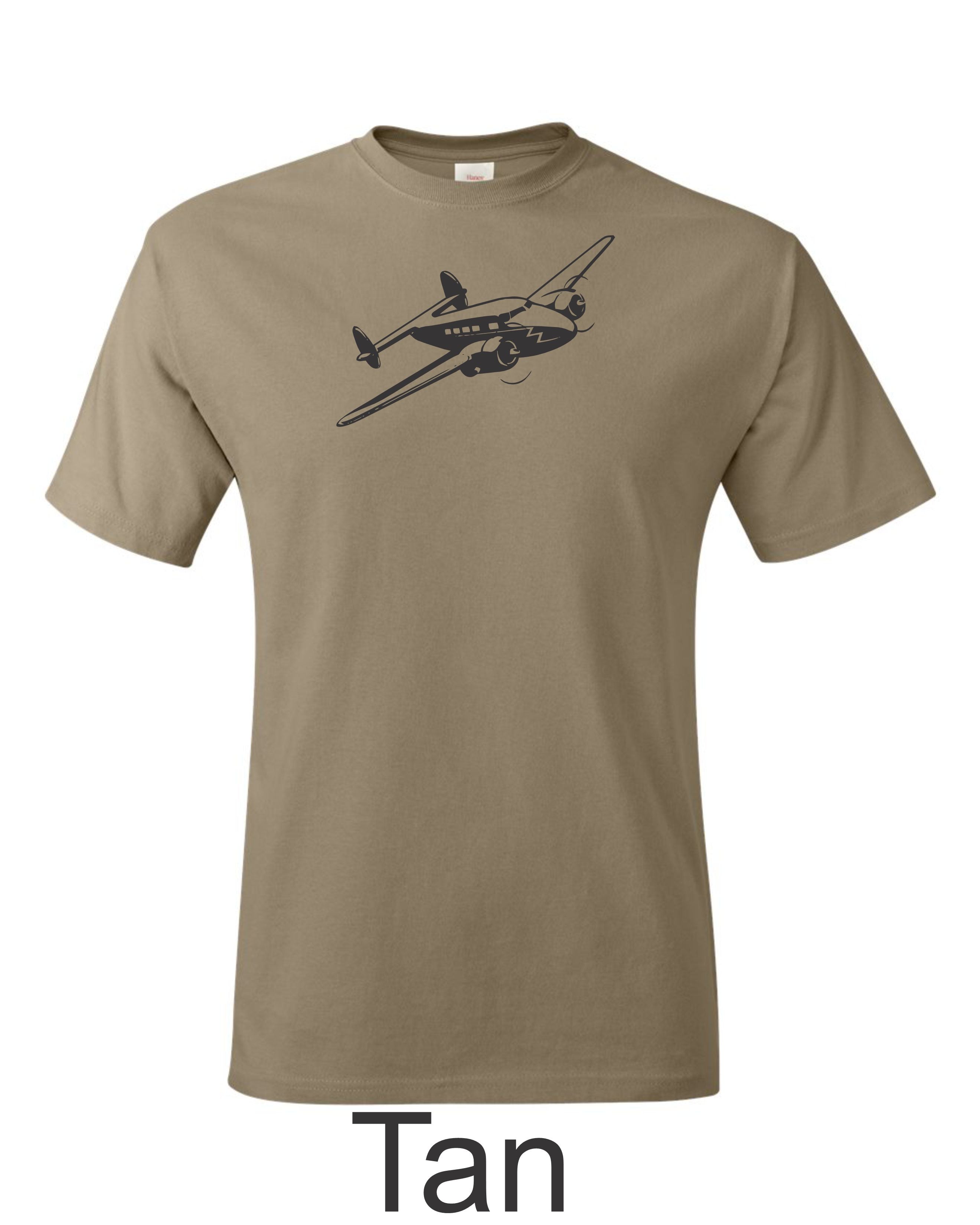 Lockheed Electra drawing printed on men's shirt. Free Shipping. Classic 1930s plane.