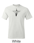 F 106 Delta Dart Drawing printed on men's shirt. Famous Cold War Interceptor. Free shipping.