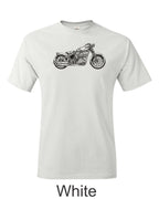 Harley with Springer forks printed on men's shirt. Classic Harley gift.