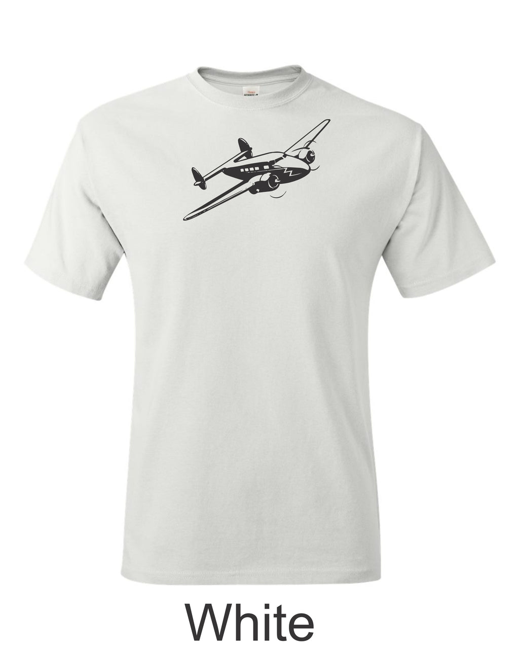 Lockheed Electra drawing printed on men's shirt. Free Shipping. Classic 1930s plane.