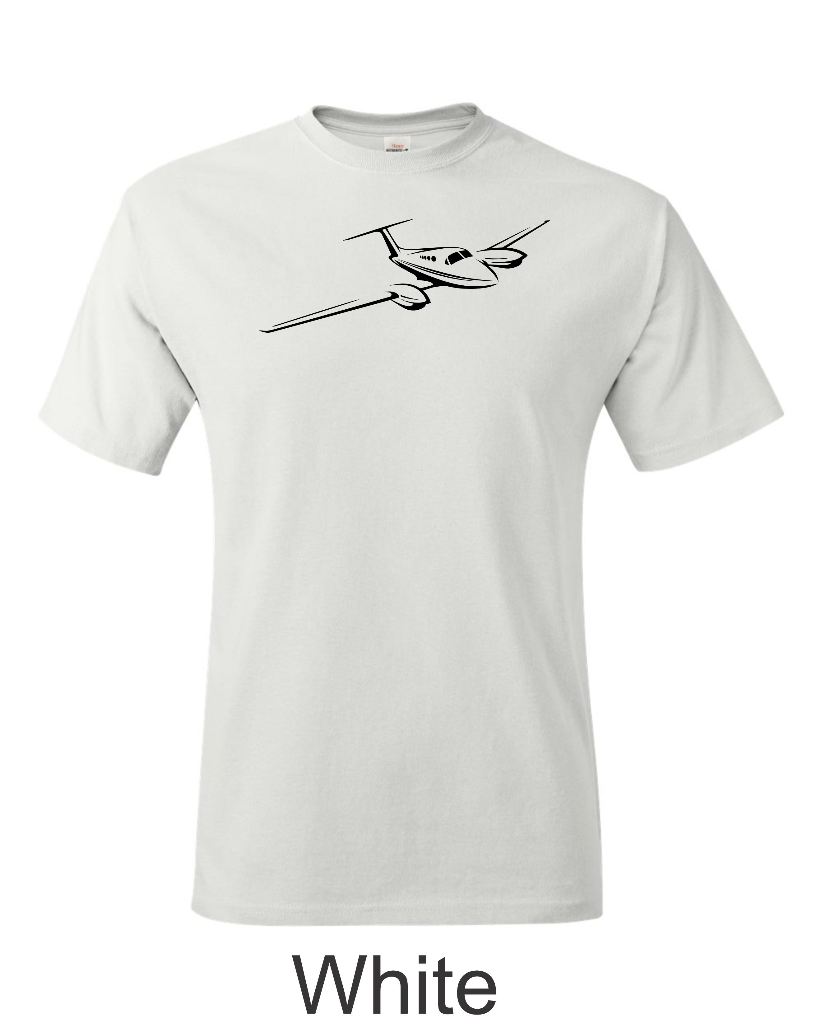 Piper Twin airplane drawing printed on men's shirt. Free Shipping