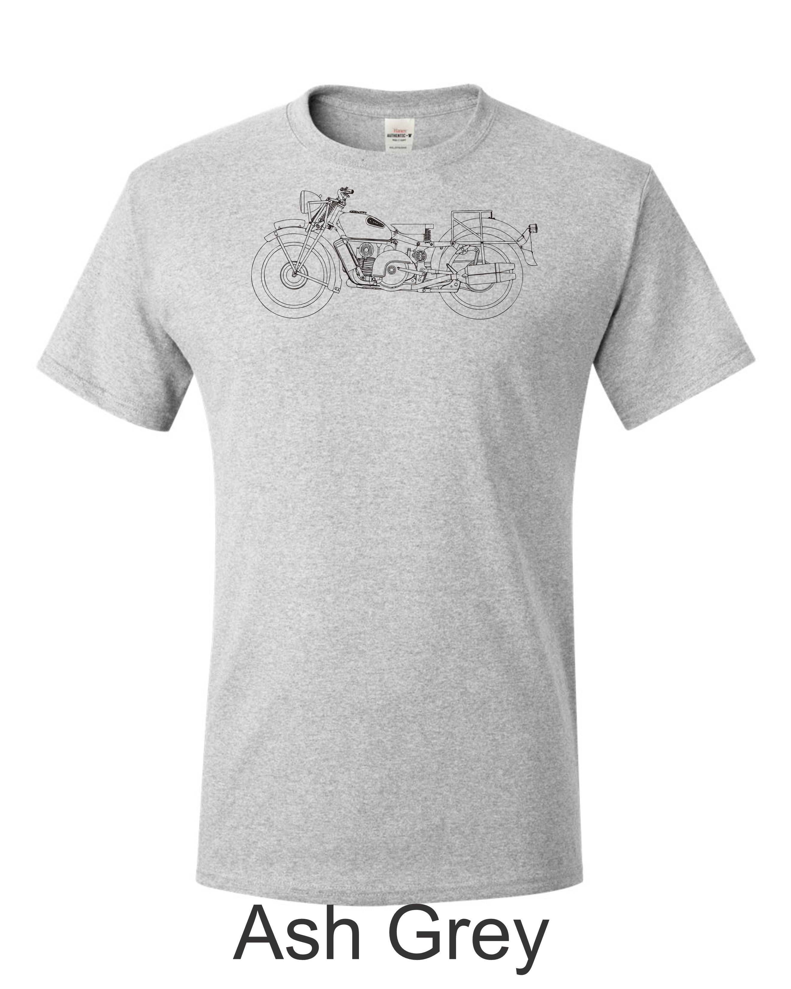 Moto Guzzi Motorcycle, Line Drawing Printed on Men's T shirt. Vintage Italian motorcycle, motorcycle gift, gift for biker. Free Shipping