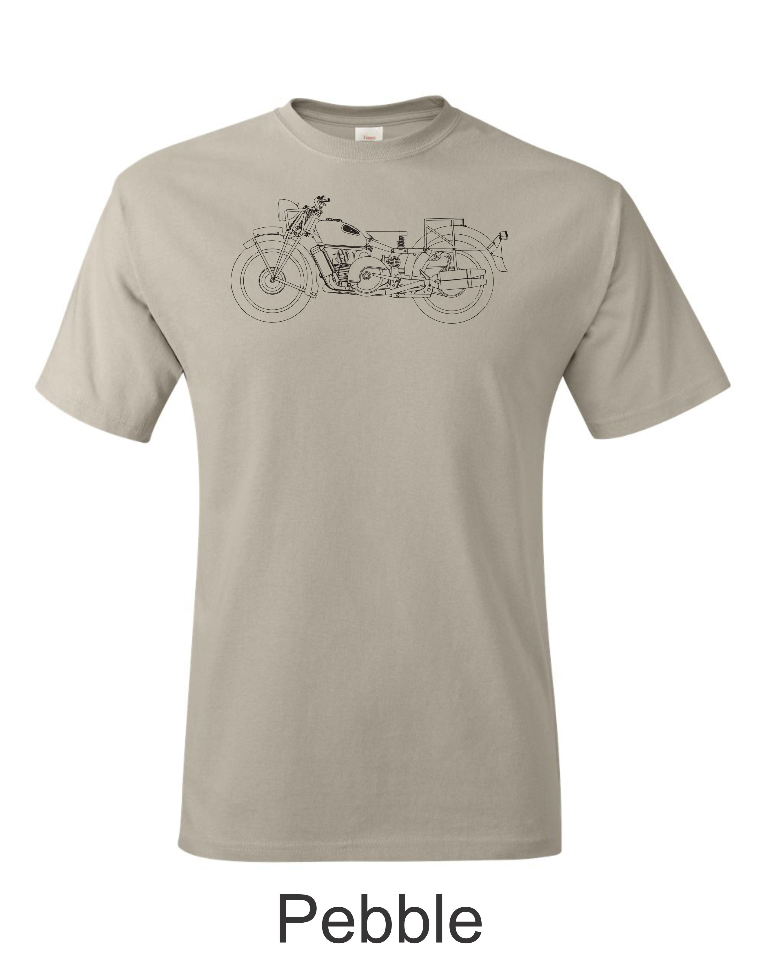Moto Guzzi Motorcycle, Line Drawing Printed on Men's T shirt. Vintage Italian motorcycle, motorcycle gift, gift for biker. Free Shipping