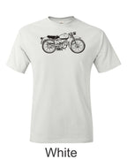 Moto Guzzi Cardellino Printed Men's T-shirt.  Great Gift for the classic motorcycle fan.  Free Shipping