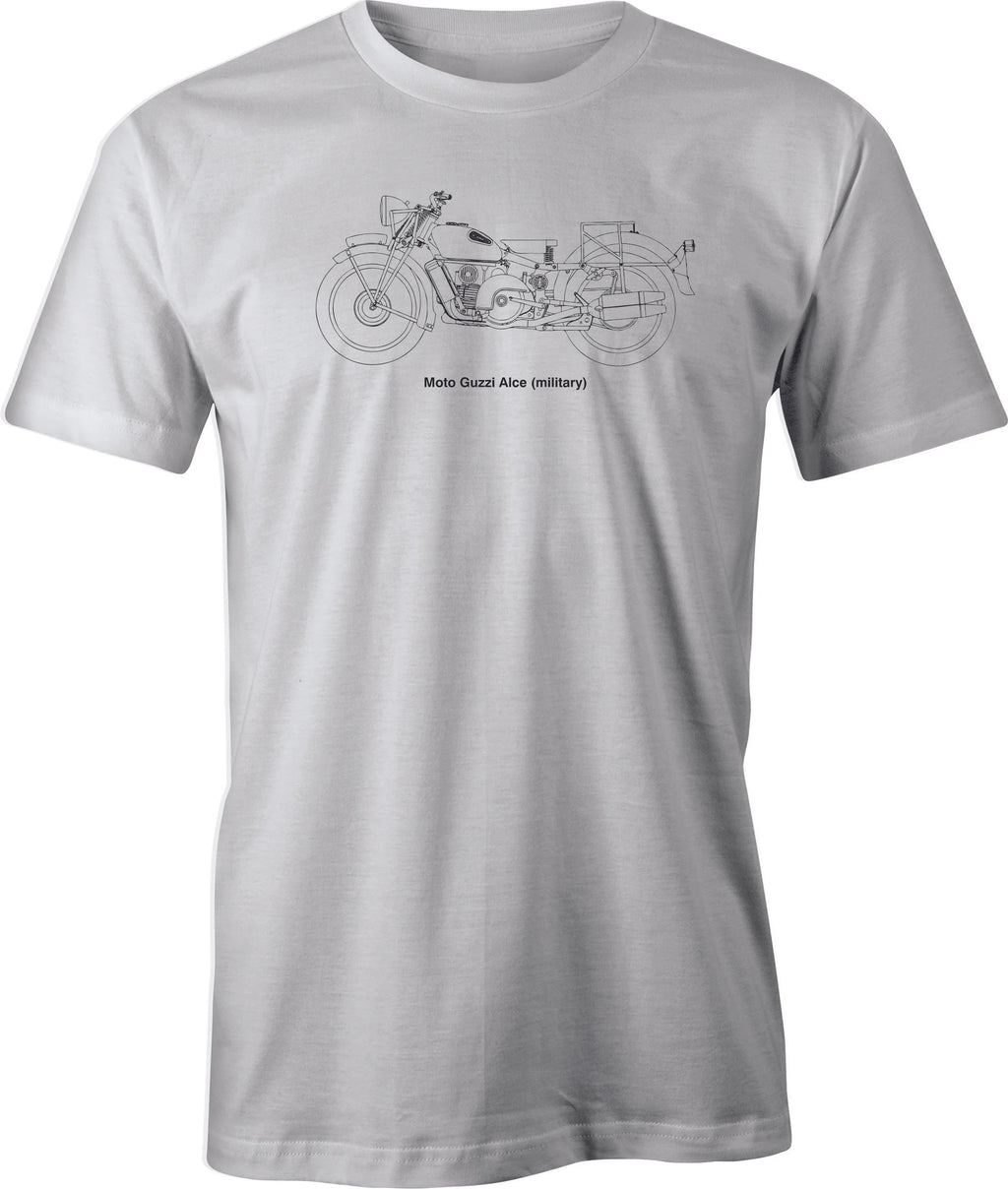 Vintage Moto Guzzi ALCE Line Drawing printed on Men's T shirt