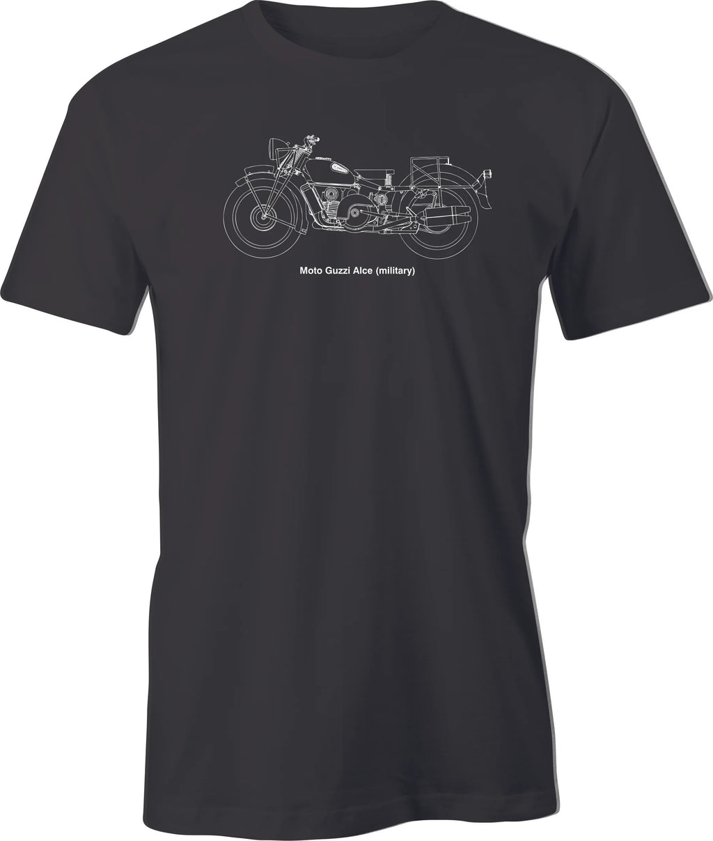 Vintage Moto Guzzi ALCE Line Drawing printed on Men's T shirt