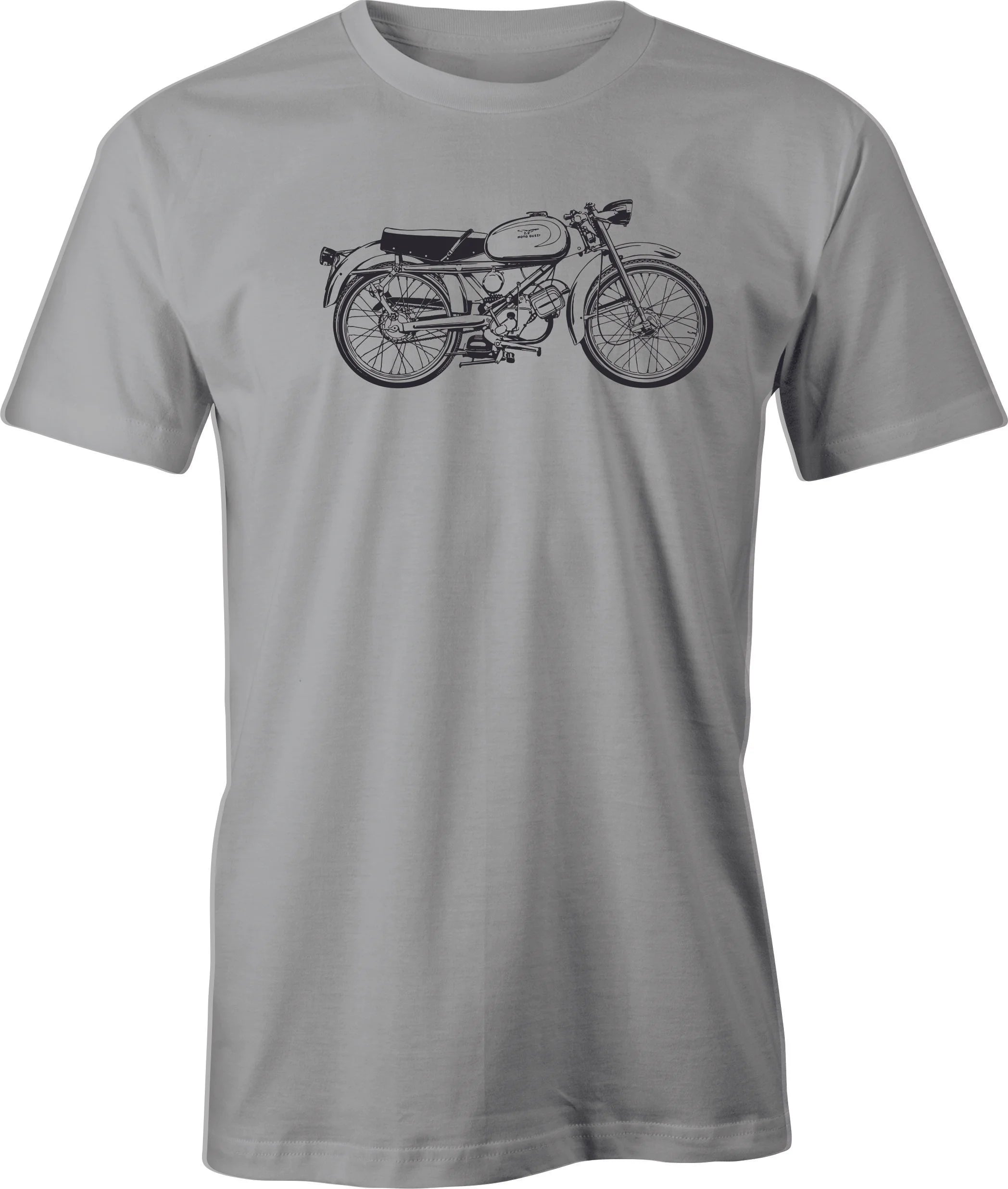 Vintage Moto Guzzi 73  print on  Men's T Shirt. Classic Italian Motorcycle.  Free Shipping.