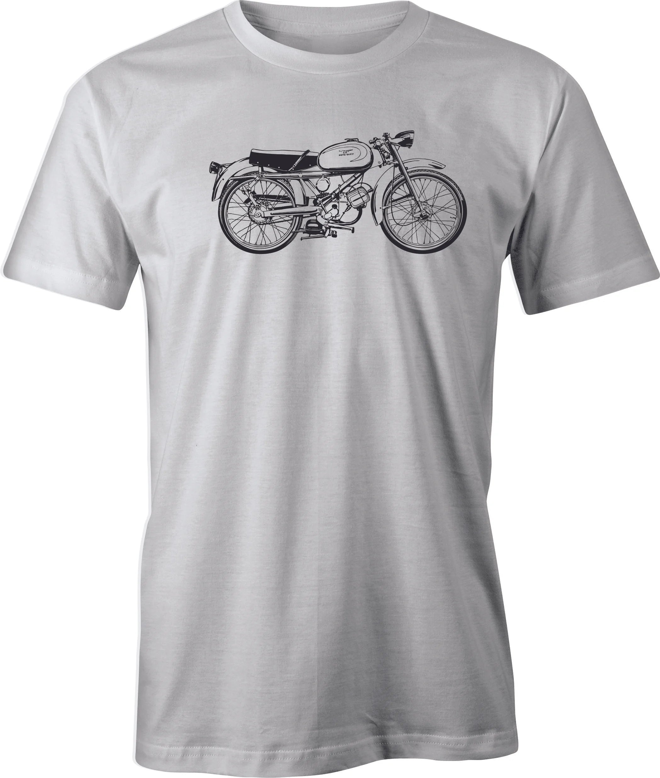 Vintage Moto Guzzi 73  print on  Men's T Shirt. Classic Italian Motorcycle.  Free Shipping.