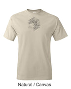 2 row radial engine drawing printed on men's shirt. Free shipping.