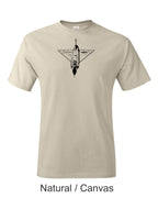 F 106 Delta Dart Drawing printed on men's shirt. Famous Cold War Interceptor. Free shipping.