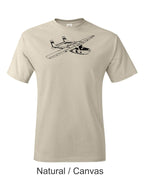 Cessna 337 O-2 Skymaster drawing printed on men's shirt. Free Shipping.