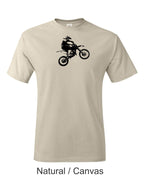 Motocross bike printed on men's shirt.  great for the dirtbike rider.