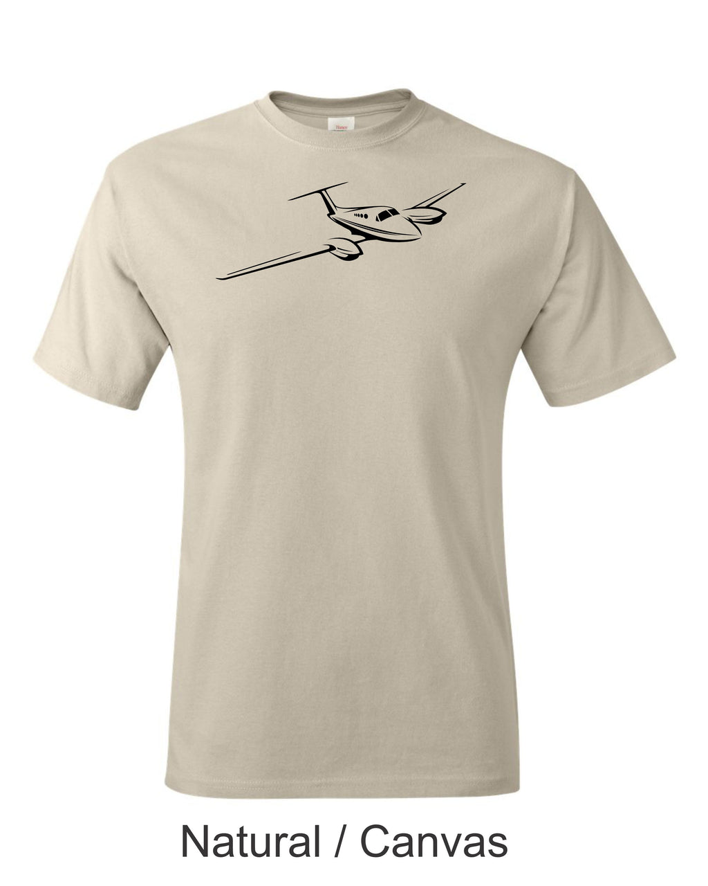 Piper Twin airplane drawing printed on men's shirt. Free Shipping