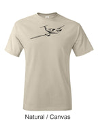 Piper Twin airplane drawing printed on men's shirt. Free Shipping