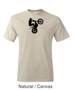 Trials Rider drawing printed on mens shirt.  Gift for Trials Bike rider