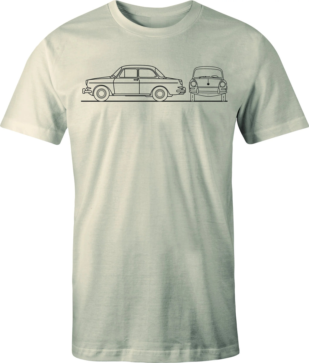 VW Notchback Type 3 drawing Printed on Men's shirt.  Free Shipping.